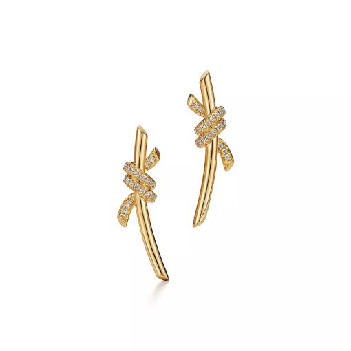 Earrings in Yellow Gold with Diamonds